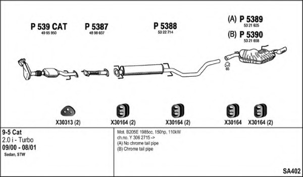 FENNO SA402 Exhaust System